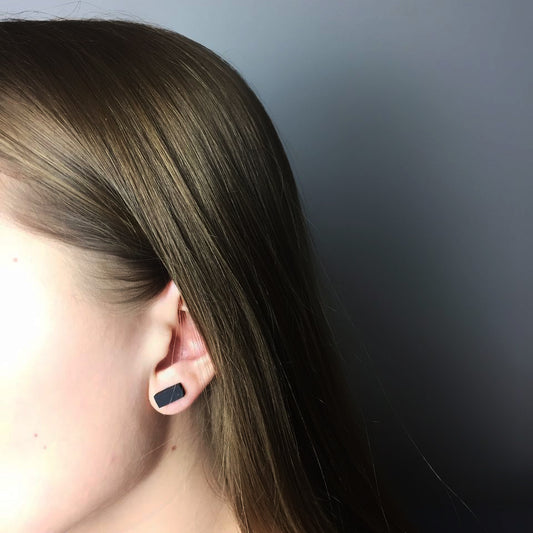 Black concrete earrings "Block"