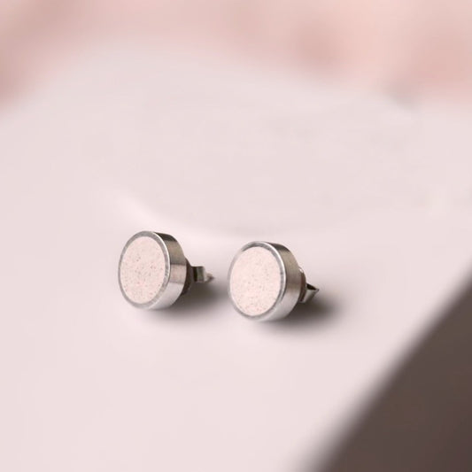 Earrings "Minimal" with special pink concrete