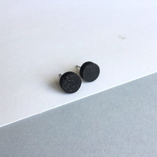 Black concrete earrings "Dot"