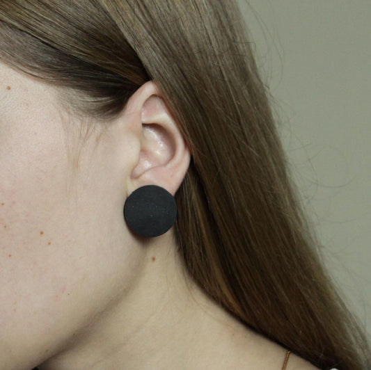 Black concrete earrings "Night"
